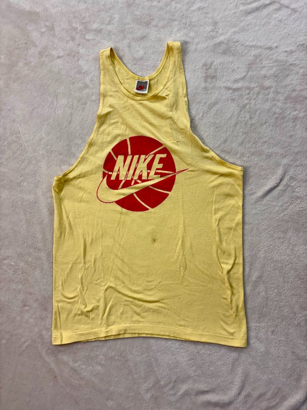 Vintage Nike Men's Yellow Basketball Tank Top --- Size: Large --- Few Flaws